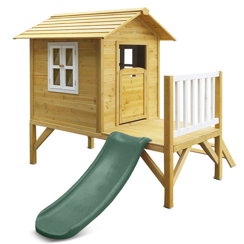 Kids Wallaby 2 Cubby House with Green Slide