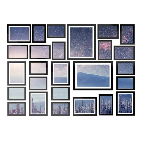 Photo Frames 26PCS  8x10in 5x7in 4x6in 3.5x5in Hanging Wall Frame Black