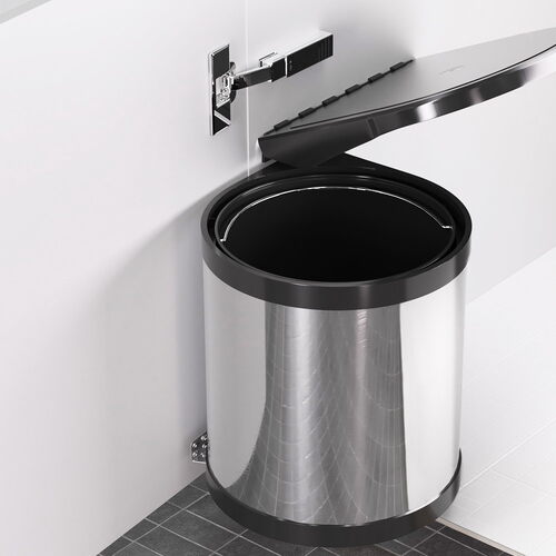 Kitchen Swing Out Pull Out Bin Stainless Steel Garbage Rubbish Can 12L