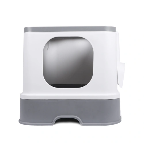  Cat Litter Box Fully Enclosed Kitty Grey