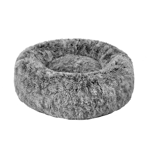 Pet Bed Cat Dog Donut Nest Calming Mat Soft Plush Kennel Charcoal Size XXL