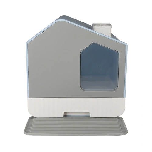  Fully Enclosed Cat Litter Box Mat Blue