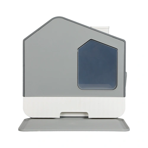  Fully Enclosed Cat Litter Box Mat Grey