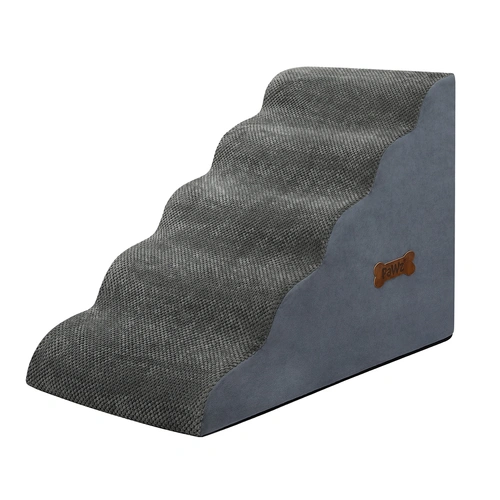 5 Steps Pet Stairs Dog Ramp High Density Foam Grey