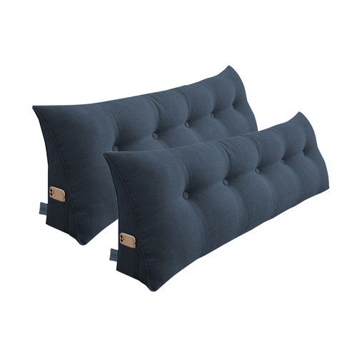 2X 100cm Grey Triangular Wedge Bed Pillow Headboard Backrest Bedside Tatami Cushion Home Decor