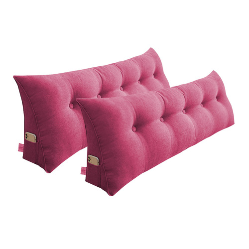 2X 120cm Pink Triangular Wedge Bed Pillow Headboard Backrest Bedside Tatami Cushion Home Decor