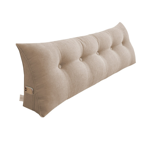 150cm Beige Triangular Wedge Bed Pillow Headboard Backrest Bedside Tatami Cushion Home Decor