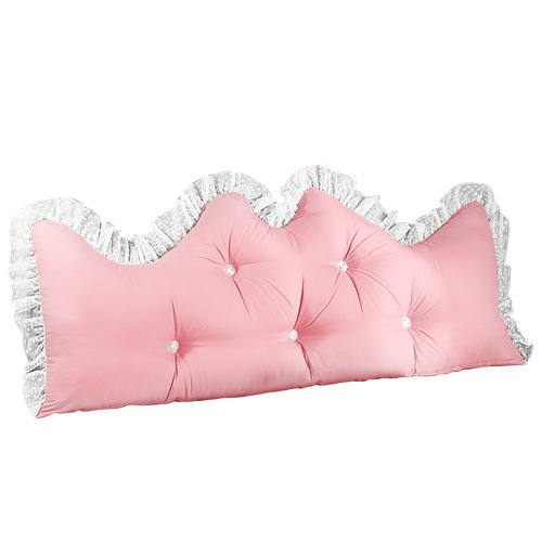 180cm Pink Princess Bed Pillow Headboard Backrest Bedside Tatami Sofa Cushion with Ruffle Lace Home Decor