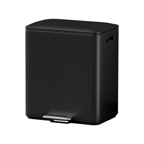 Cefito Pedal Bins Rubbish Bin Dual Compartment Waste Recycle Dustbins 40L Black