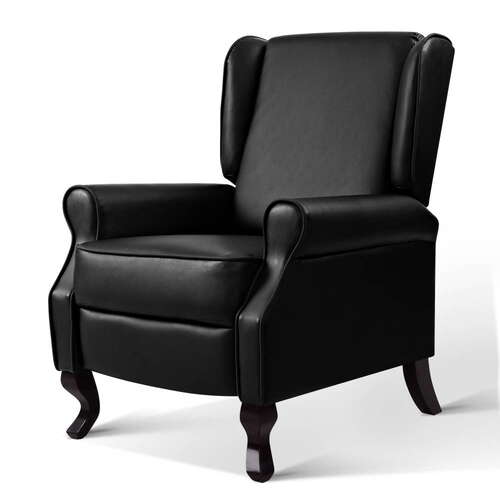 Artiss Recliner Chair Sofa Armchair Lounge Black Leather
