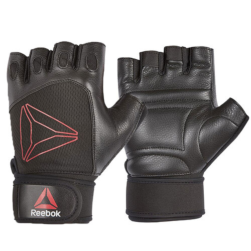 Reebok Lifting Gloves - Black, Red/Large
