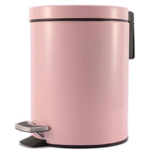 Foot Pedal Stainless Steel Rubbish Recycling Garbage Waste Trash Bin Round 7L Pink
