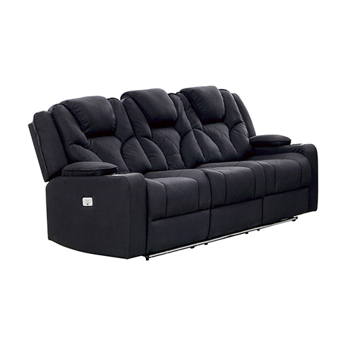 Arnold Recliner Rhino Leather 3R+2R+1R Black