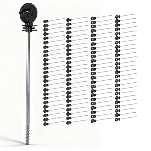 Electric Fence Ring Insulators 100pcs Stand off Screw in Insulator Black
