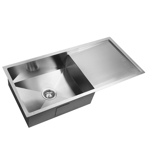 96cm x 45cm Stainless Steel Kitchen Sink Under/Top/Flush Mount Silver