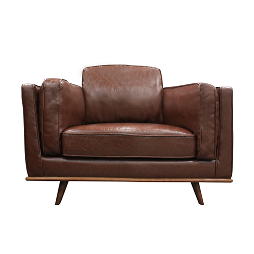 York Sofa 1 Seater Brown PU