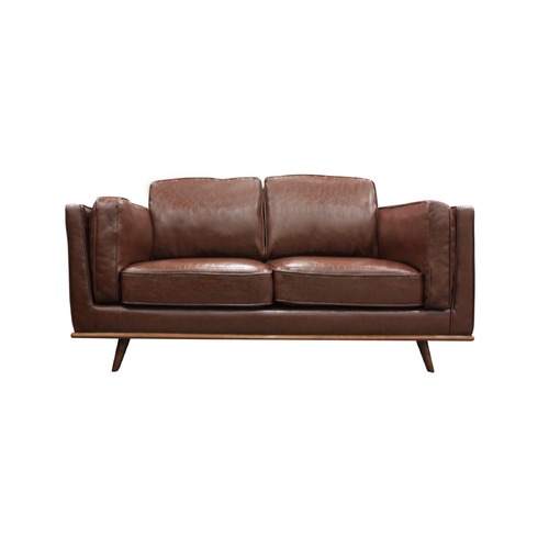 2 Seater Stylish Leatherette Brown York Sofa