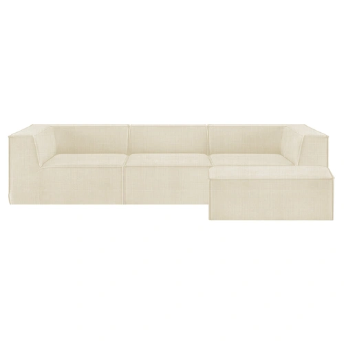Sarantino Novi 3-Seater Modular Sofa with Ottoman in Cream Non-Slip Bottom Lounge