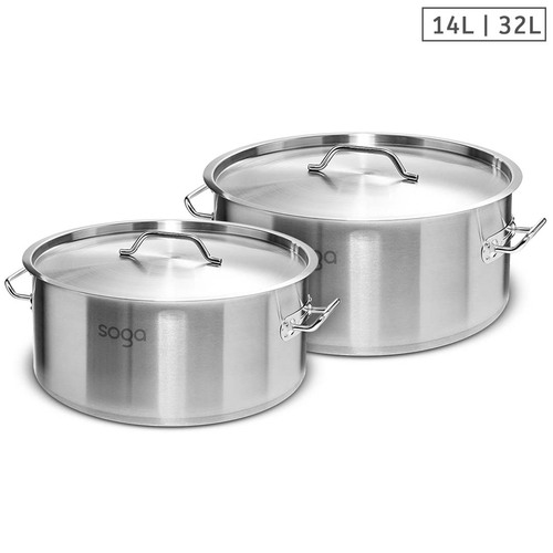 Stock Pot 14L 32L Top Grade Thick Stainless Steel Stockpot 18/10