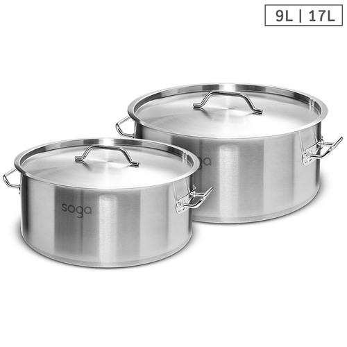 Stock Pot 9L 17L Top Grade Thick Stainless Steel Stockpot 18/10