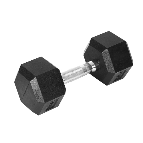 Rubber Hex Dumbbell 25kg Home Gym Exercise Weight Fitness Training