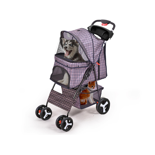 PaWz Pet Stroller 4 Wheels Dog Cat Cage Puppy Pushchair Travel Walk Carrier Pram