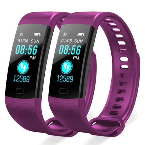 2X Sport Smart Watch Health Fitness Wrist Band Bracelet Activity Tracker Purple