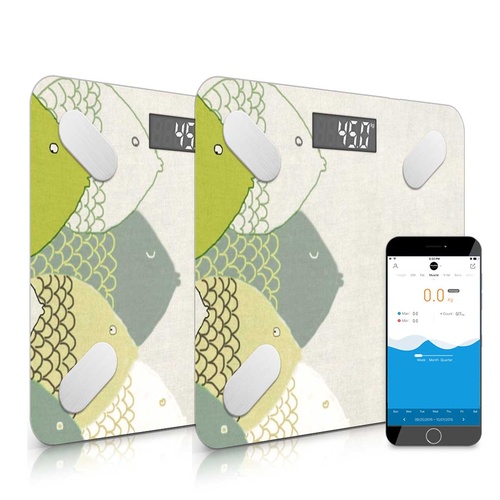 2x Wireless Bluetooth Digital Body Fat Scale Bathroom Health Analyzer Weight