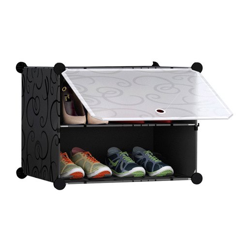 2 Tier Shoe Rack Organizer Sneaker Footwear Storage Stackable Stand Cabinet Portable Wardrobe with Cover