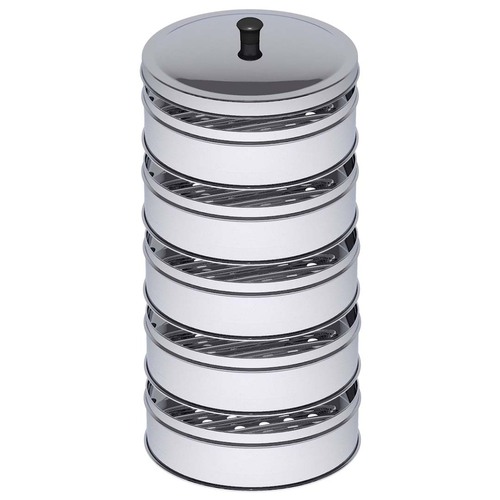 5 Tier 22cm Stainless Steel Steamers With Lid Work inside of Basket Pot Steamers