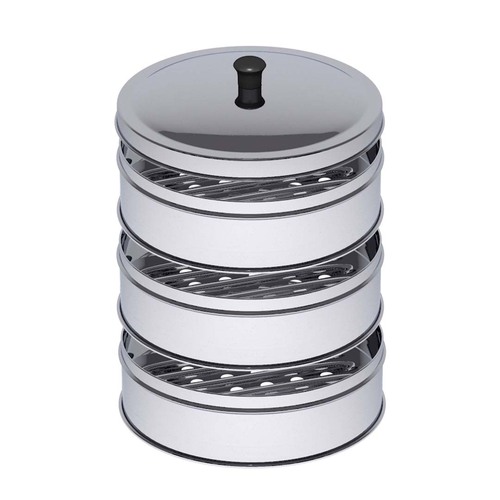 3 Tier 25cm Stainless Steel Steamers With Lid Work inside of Basket Pot Steamers