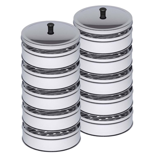 2X 5 Tier Stainless Steel Steamers With Lid Work inside of Basket Pot Steamers 28cm