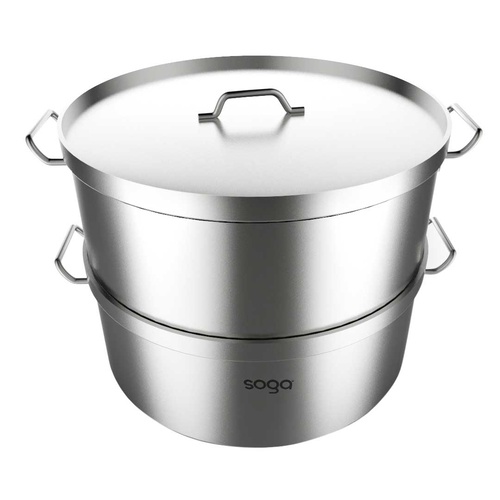 Food Steamer 35cm Commercial 304 Top Grade Stainless Steel 2 Tiers