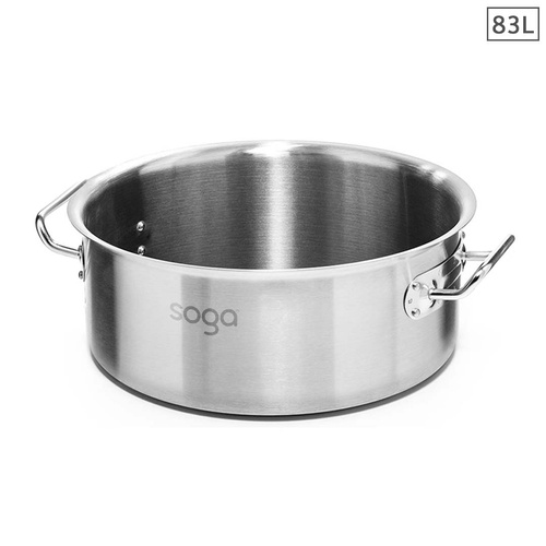 Stock Pot 83L Top Grade Thick Stainless Steel Stockpot 18/10 Without Lid