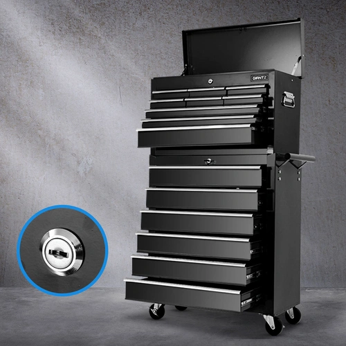 15 Drawer Tool Box Cabinet Chest Trolley Toolbox Garage Storage Box