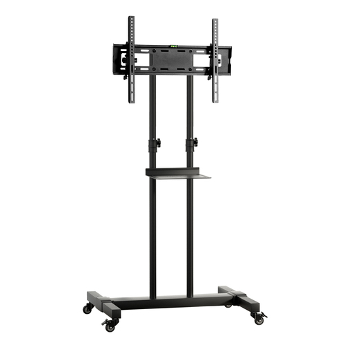 Steel Mobile TV Stand Cart Height-adjust up to 65" screens 40kg