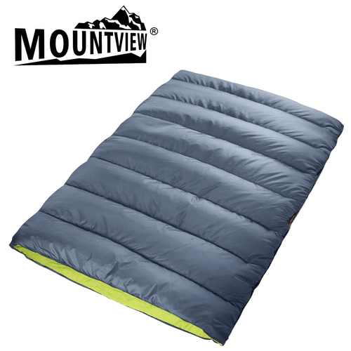 Mountview Double Sleeping Bag Bags Outdoor Camping Hiking Thermal -10â„ƒ Tent Grey