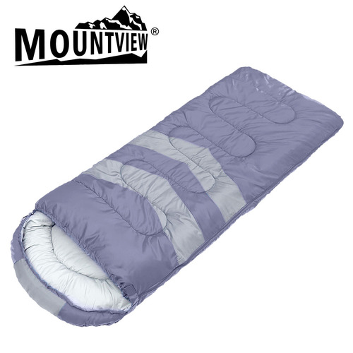 Mountview Single Sleeping Bag Bags Outdoor Camping Hiking Thermal -10â„ƒ Tent Grey