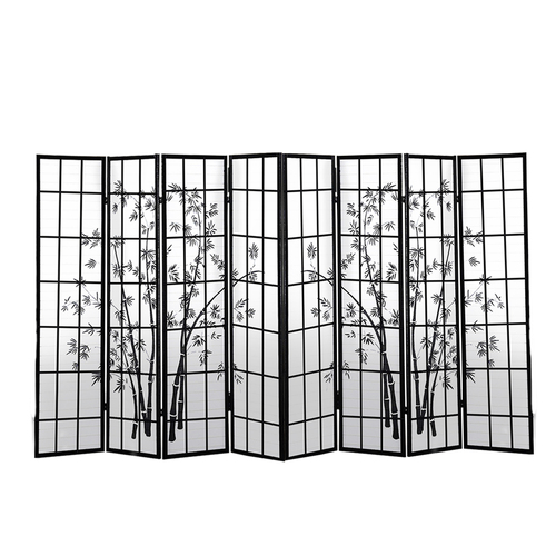 Levede 8 Panel Free Standing Foldable  Room Divider Privacy Screen Bamboo Print