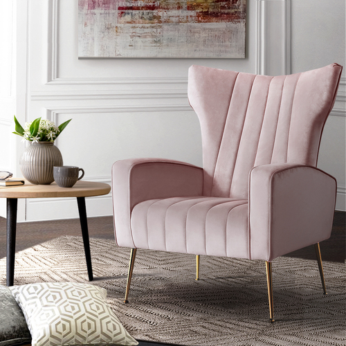 Armchair Lounge Chair Accent Armchairs Chairs Velvet Sofa Pink Seat