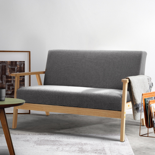 Rayleigh 2 Seater Fabric Sofa Chair - Grey