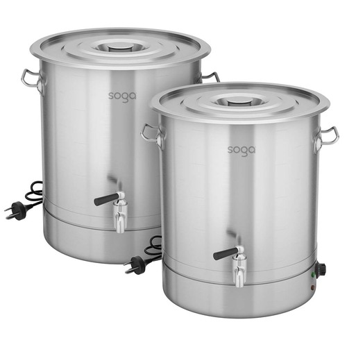 2X 21L Stainless Steel URN Commercial Water Boiler  2200W