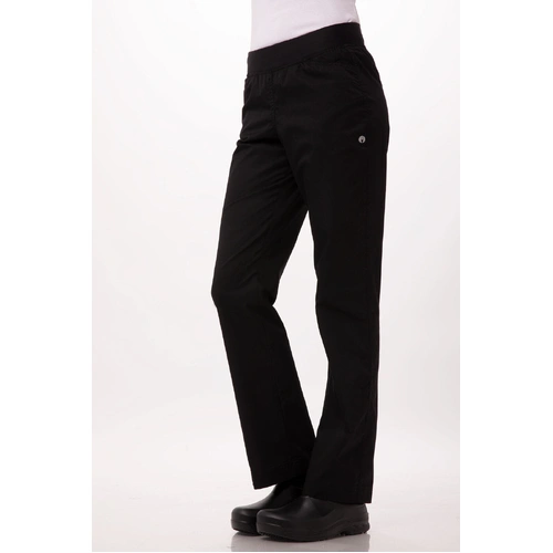 Lightweight Black M Slim Women's Chef Pants by Chef Works
