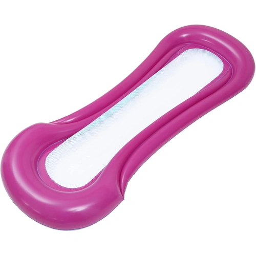 Inflatable Red Floating Bed: Portable Foldable Swimming Mat for Pool Lounging, Water Fun & Beach Relaxation