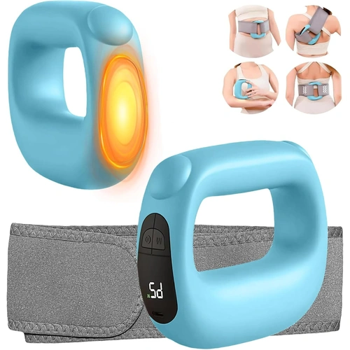 Portable Heated Fascia Ring Massager with 5-Speed Vibration & USB-C Charging – Deep Tissue Muscle Relief for Neck, Back, and Shoulders (Blue) | Other 