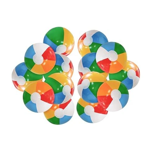 12'' Beach Ball for Kids: 14 Pack Beach Balls Bulk Inflatable Pool - Beach Balls Bulk Hawaiian Tropical Theme Christmas Party Decorations Favors Suppl