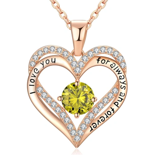 18K Rose Gold Necklaces for Women, 926 Sterling Silver Gifts for Mothers Day, Jewelry for Wife Mom Her Girlfriend, Birthstone Diamond Necklace for Bir