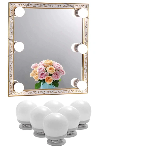 Dimmable Hollywood Style Lighted Vanity Makeup Mirror, LED Vanity Mirror Lights Kit with USB Port for Dressing Table, Mirror Not Included (4000K Natur