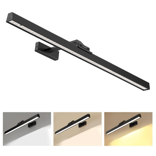 Wall Picture Light, 24in Battery-Powered Gallery Light for Artwork, CCT Dimmable Rechargeable Battery Wall Lamp with Remote Control for Living Room, G