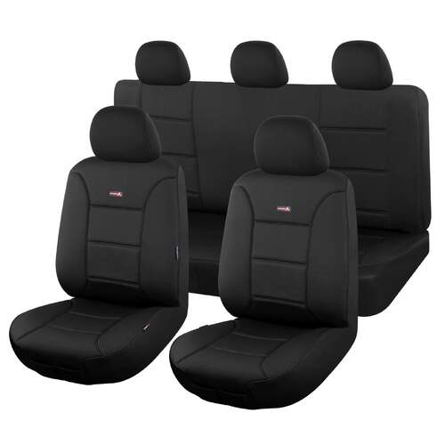 Seat Covers for VOLKWAGEN AMAROK 2H SERIES TDI 580 ULTIMATE 02/2011 ? ON DUAL CAB FR BLACK SHARKSKIN